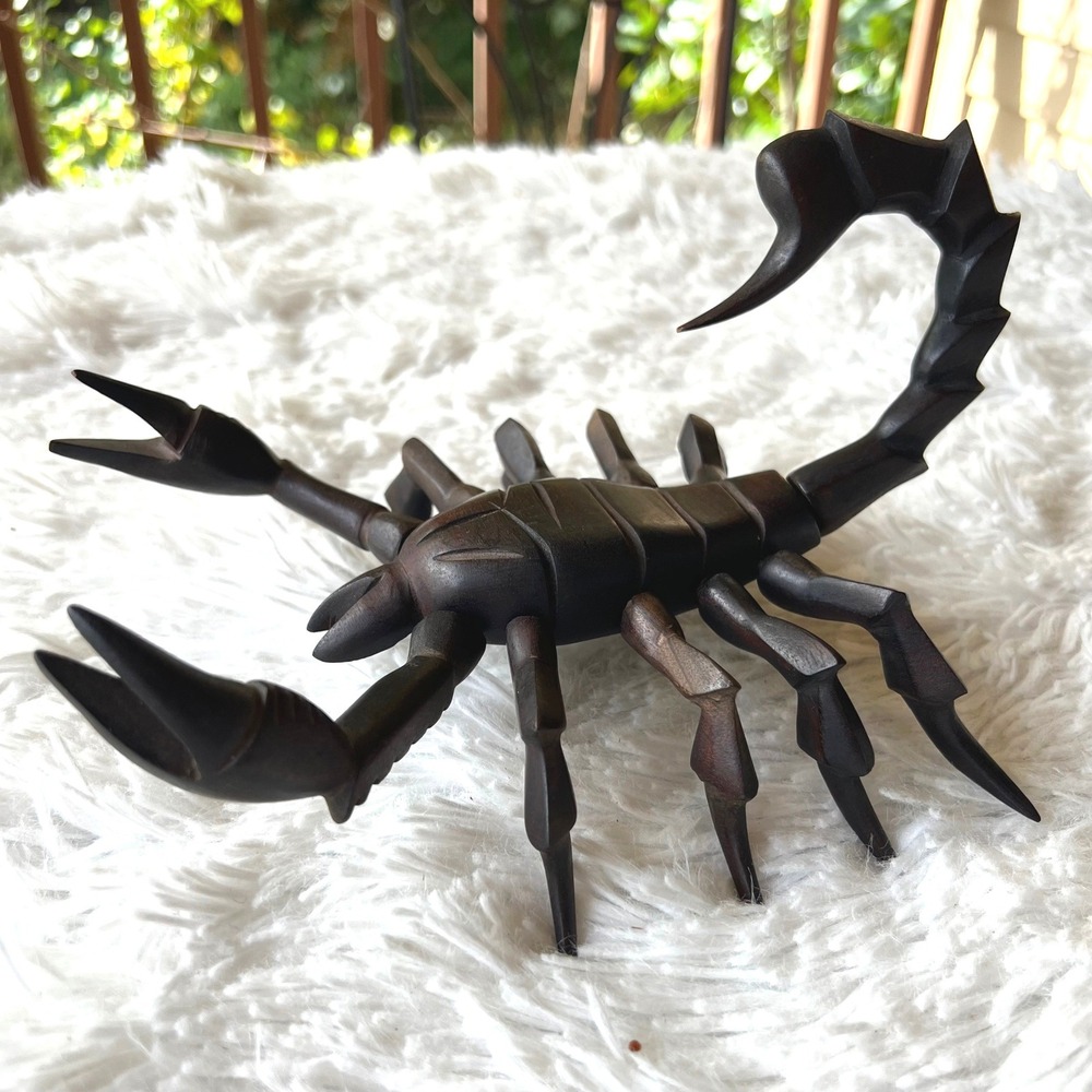 Large Wooden Carved Scorpion Mexico Detachable Legs Stinger Halloween Folk Art